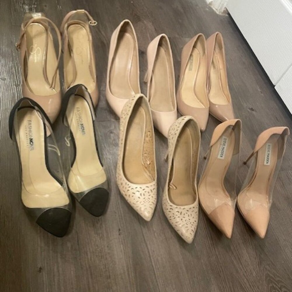 Nude & Clear Heels